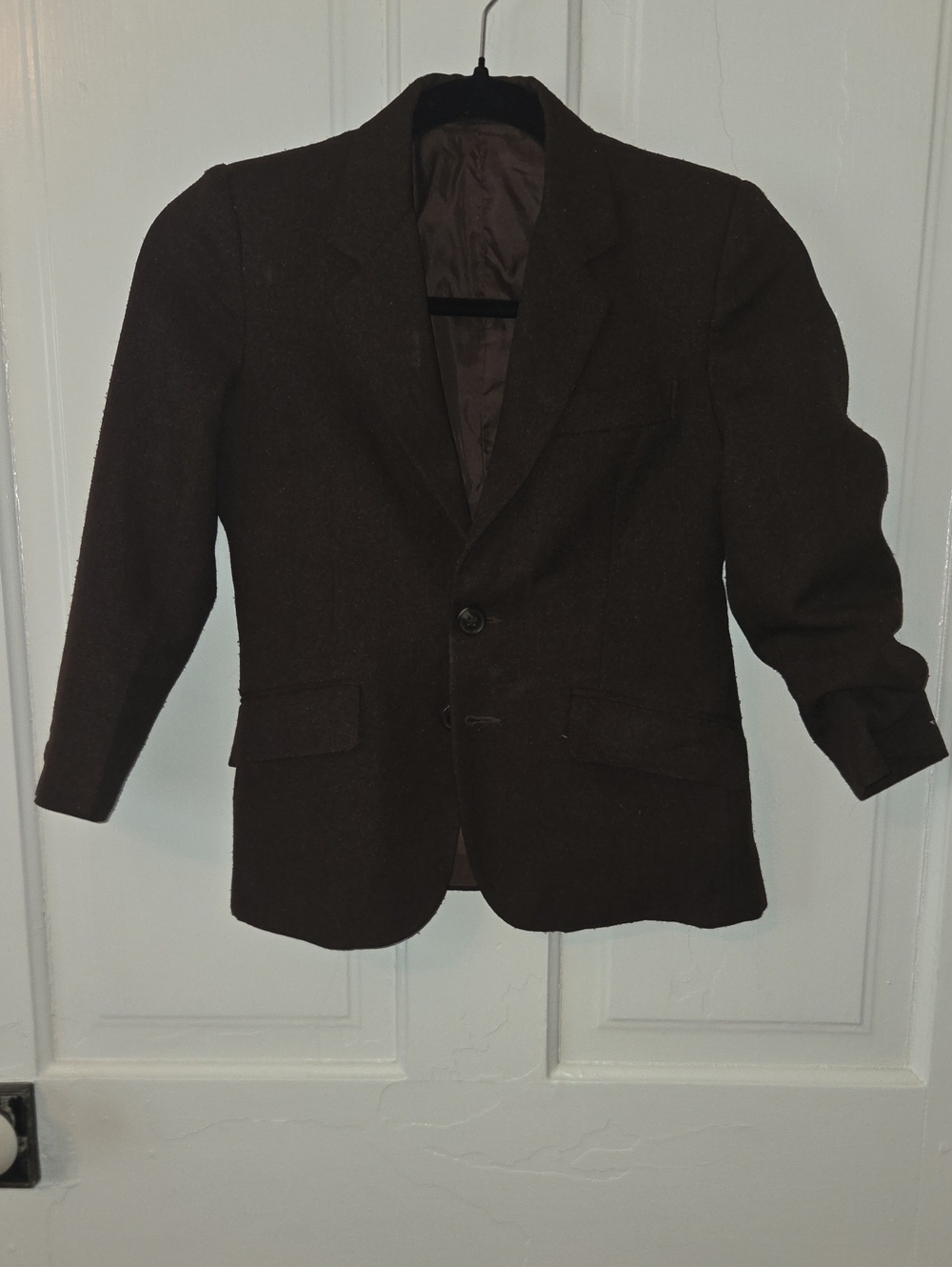 VINTAGE Kids Brown Blazer - Tailored Single-Breasted Jacket